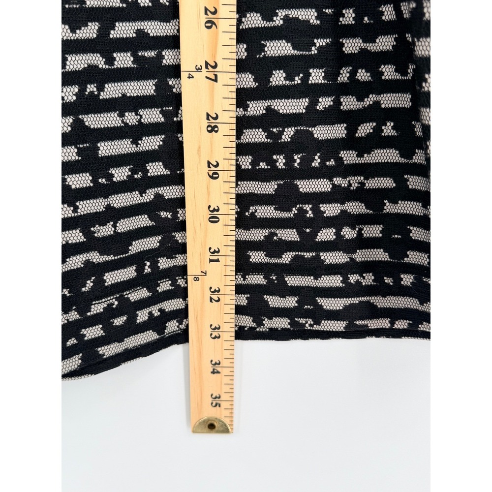 French‎ Connection Womens Black White Textured Knit Sheath Dress Size 6 Zip Back - Picture 7 of 8